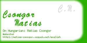 csongor matias business card